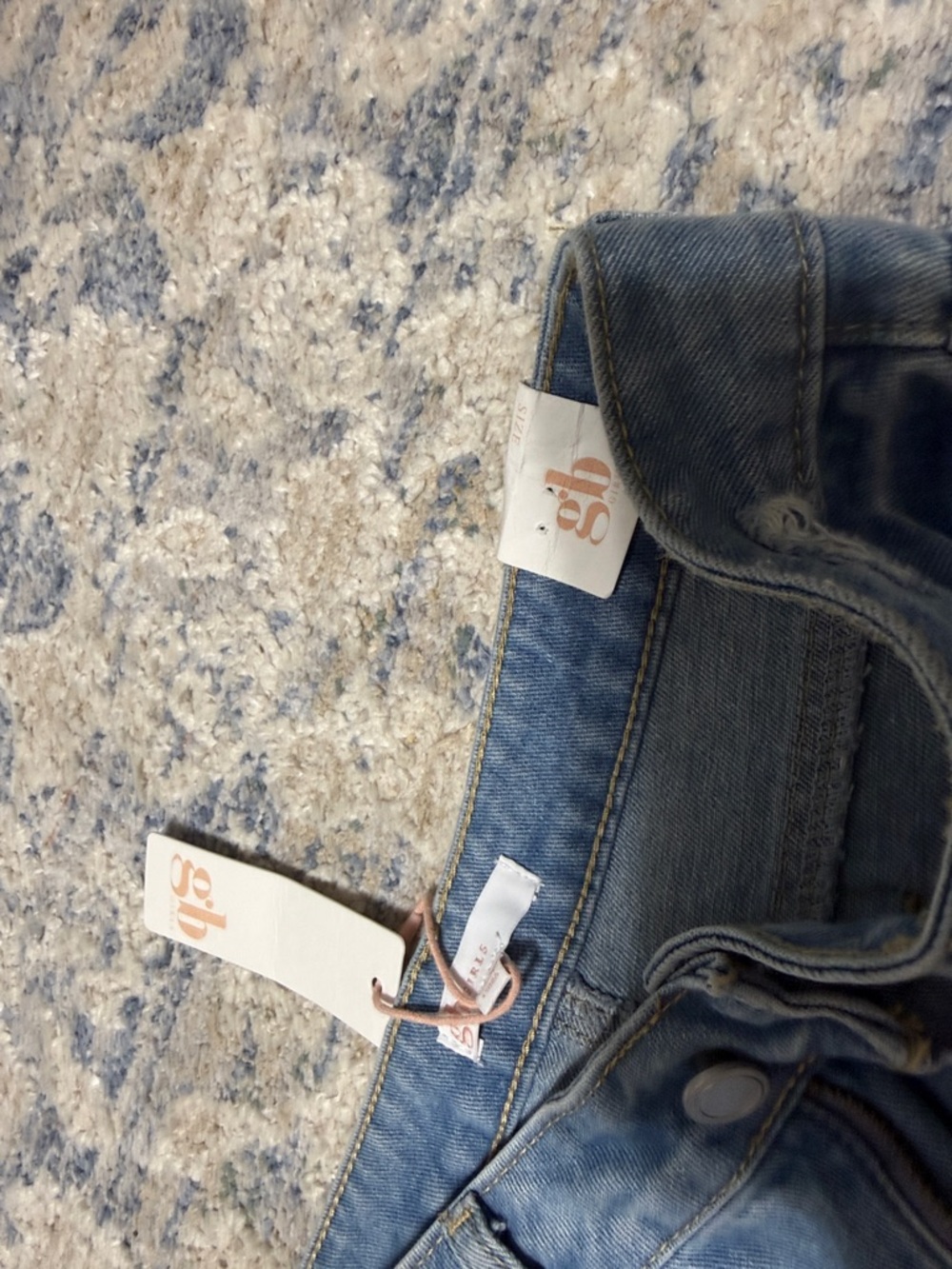 Gianni Bini Distressed Kids Denim Jeans - Blue - Picture 2 of 3